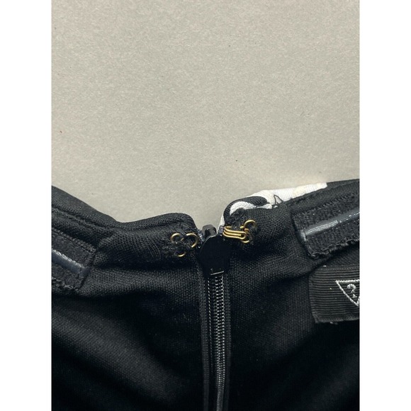 GUESS Floral Embroidered Bodycon Removable Spaghetti Straps Black/White Size 8 - Picture 5 of 9